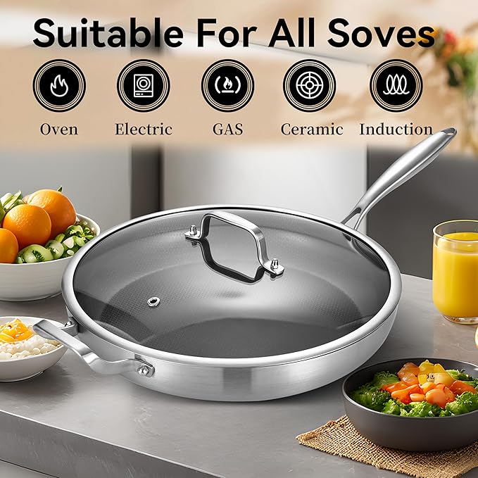 13-Inch Nonstick Hybrid Frying Pan