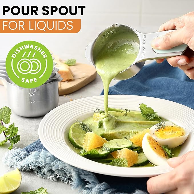Spring Chef Magnetic Stainless Steel Measuring Cups, Kitchen Tools