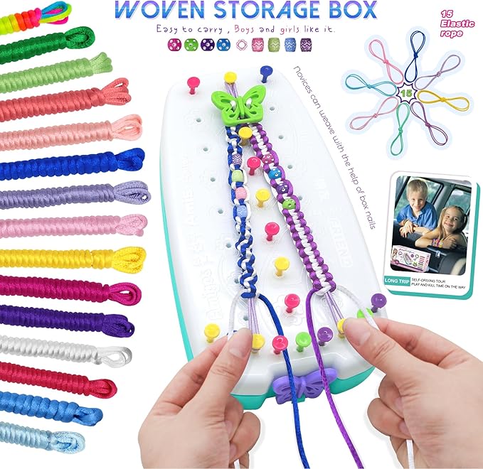 Coiinala Friendship Bracelet Making Kit for Girls, DIY Bracelets Maker Jewelry String Braiding Set Toys - Best Gifts Ideas Arts and Crafts String Maker for Kids Age 7 8 9 10 11 12 Year Old, Blue
