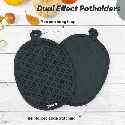 Oven Mitts and Pot Holders 4 Sets, Heat Resistant 500 ℉ Oven Mitt and Pot Holder