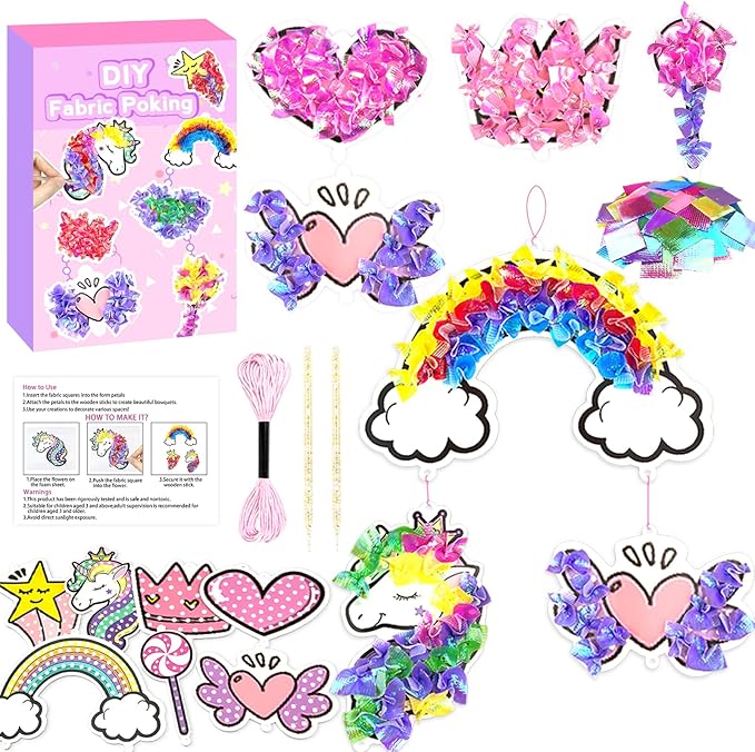 Poke-in Craft and Art Kit- Magical Dream Decor,Arts and Crafts,DIY Craft Kits,Mess-Free Fun for Kids,Art Activity Birthday Christmas Gift Ideas for Children,Toys for Girls and Boys Ages 4-10+