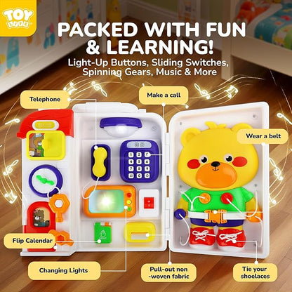 TOY Life Montessori Busy Board for 1-2 Year Old, 20‑in‑1 Baby Musical Toddler Toys, Fine‑Motor & Early Educational Baby Montessori Toys for Toddler 1‑3 Year Old Boys Girls Birthday Gift