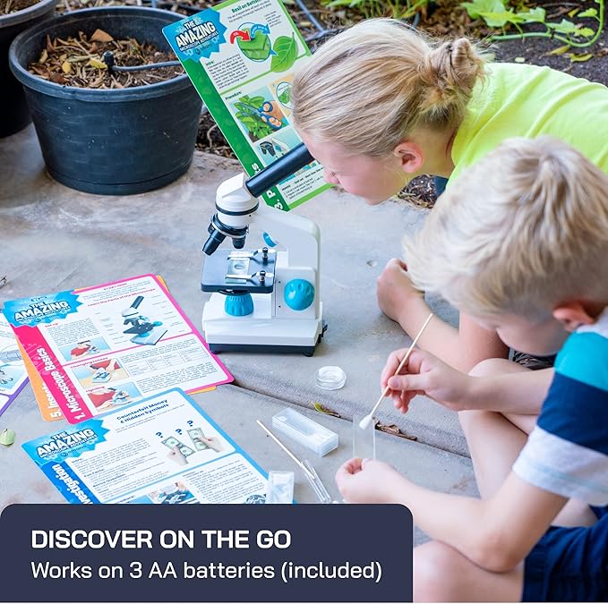 Omano Juniorscope Microscope for Kids – Microscope Kit for Kids 8+ for Science Microscope Experiments – Kids Microscope Kit That Encourage STEM Exploration – Beginner Microscope for Kids 8 and Up.