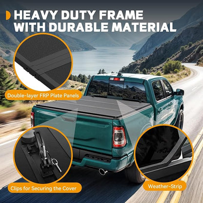 FRP Hard Tri-Fold Truck Bed Tonneau Cover Fit for Chevy Colorado/GMC Canyon 2015-2022 6.2 ft Bed