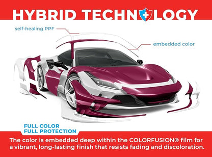 ColorFusion PPF by VViViD, Gloss Dark Star Ruby Magenta Dry Apply PPF Vinyl Car Wrap Roll 1ft x 5ft