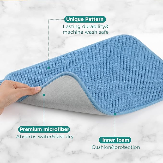 GeeRic Microfiber Dish Drying Mat, Super Absorbent Kitchen Dish Drying Pad