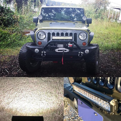 Nilight 12 Inch 72W Led Light Bar Spot Flood Combo 2PCS 4 Inch 18W Led Pods Boat Lights Driving Fog Lights Work Light for Trucks Off Road w/Rocker Switch Wiring Harness- 3 Leads, 2 Years Warranty