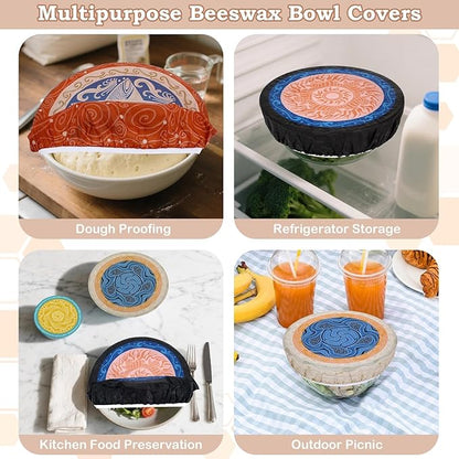 5-Size Reusable Beeswax Bowl Covers