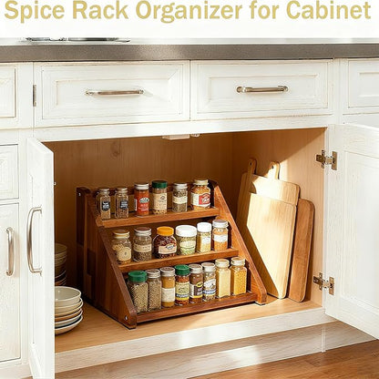 Acacia Wooden Spice Rack for Countertop