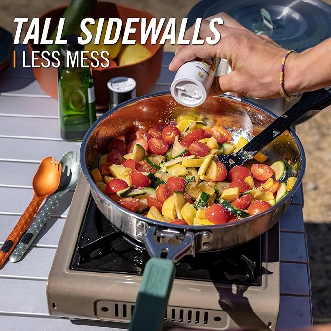 Gerber Gear ComplEAT Saute Pan - Portable Outdoor Saute Pan with Stainless Steel Construction - Premium Camp Cookware - Features Detachable Handle