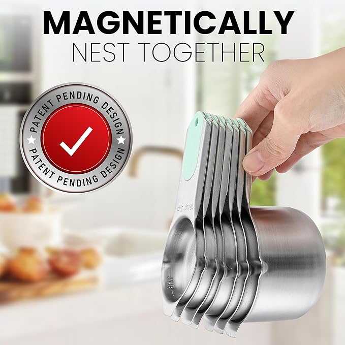 Spring Chef Magnetic Stainless Steel Measuring Cups, Kitchen Tools