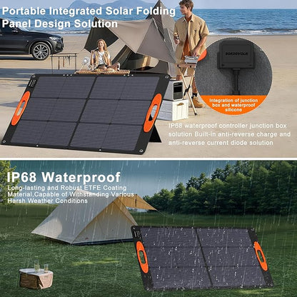 N-Type 16BB 100W Portable Solar Panel 18V ETFE Portable Foldable Solar Charger NextGen 25% High Conversion Folding Solar Panel for Camping Outdoor RV