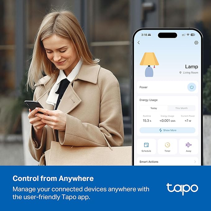 Tapo Smart Wi-Fi Power Strip- 6 Individually Controlled Smart Outlets and 3 USB