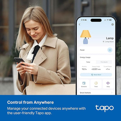 Tapo Smart Wi-Fi Power Strip- 6 Individually Controlled Smart Outlets and 3 USB