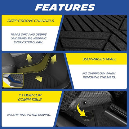 Michelin Vehicle Mats, All-Weather TPE Custom Fit Liner for 2020-2025 Kia Telluride 7/8-Seat, Premier