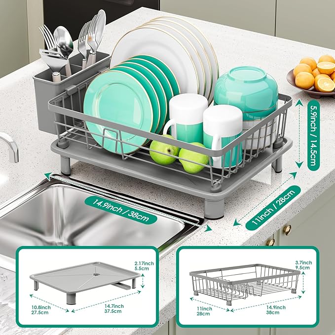 GAOKASE Dish Drying Rack, Stainless Steel-Dish Rack, Dish Racks