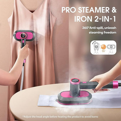Newbealer 2In1 Pro Steam Station Iron, 1550W Turbo 3-level Steam & 3 Dry Heat