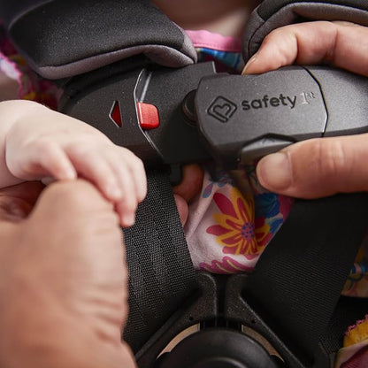 Safety 1st EverSlim 4-in-1 Convertible Car Seat, SecureTech Chest Clip, Ultra-Slim, 4-Mode Infant to Booster, Baby Car Seat, 5-100 lbs, Memory Foam, Fiddlehead