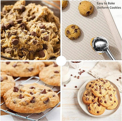 Mini Cookie Scoop, 2Tsp/10ml/0.34oz Cookie Scoops for Baking, 18/8 Stainless Steel Cookie Scooper for Baking, Cookie Dough Scoop with Non-slip Grip (Blue)