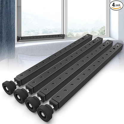 WooFog Adjustable Window Security Bars Vertical, Heavy Duty Sliding Patio Glass