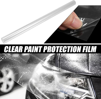 X AUTOHAUX Clear Vinyl Wrap Sheet Car Paint Protection Film Cover Decal Scratch Resistant Self Adhesive Sticker Universal 20"x39"