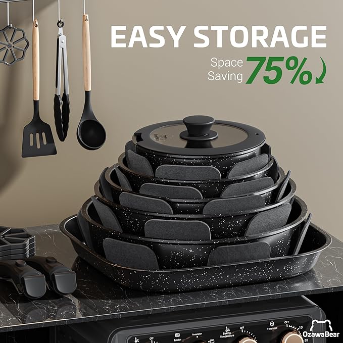 26 Pcs Pots and Pans Set Non Stick, Ceramic Cookware Set Non Toxic