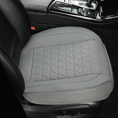 West Llama Linen Front Car Seat Cover Protector Anti-Slip Bottom Seat Cover Fits 95% of Vehicles,Wrapping Around The Bottom,Triangular Pattern(Gray-1Pcs)