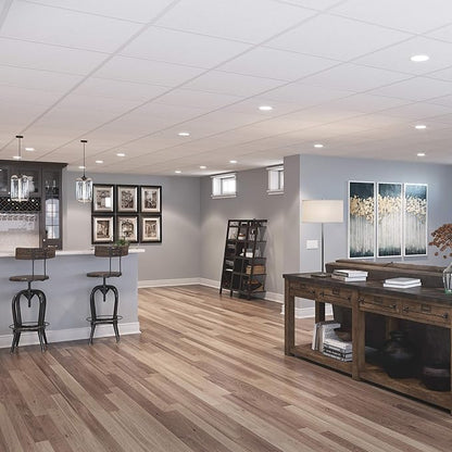 Genesis 2ft x 2ft Stucco Pro White Ceiling Tiles