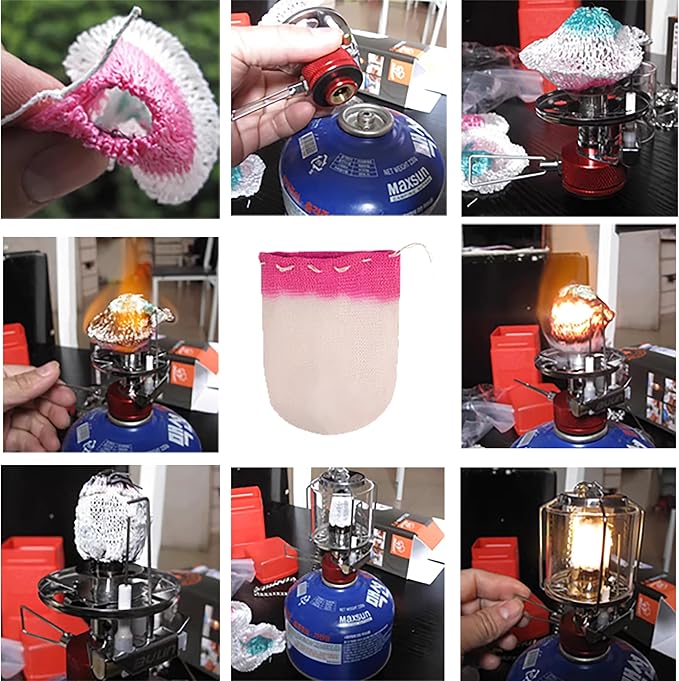 Propane Lantern Mantles for Gas Lamps, U-Shaped Mantles for Outdoor Camping, Gas Light Replacement Covers for Propane Lanterns & Long-Lasting