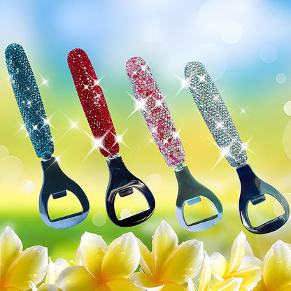 Handcrafted Red Crystal Bling Beer Opener – Sparkle Diamond Bottle Openers