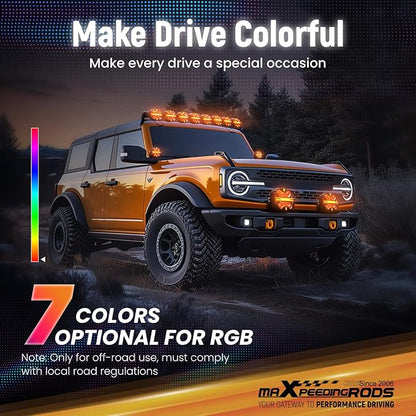 maXpeedingrods LED Off Road Lights 5", 212W 25440LM Round Fog Light with 7 RGB Colors, Side Shooter Lights 270°Wide Range, LED Light Bar for SUV, Pickup, ATV, UTV, Truck, Motorcycle