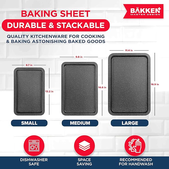 BAKKEN 3-Piece Kitchen Baking Pans