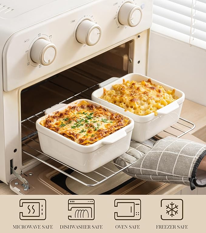 5x5 Small Baking Dish for Oven, 28 Oz Individual Ceramic Casserole Dish