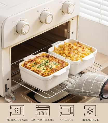 5x5 Small Baking Dish for Oven, 28 Oz Individual Ceramic Casserole Dish
