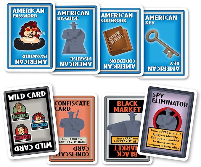 SPY ALLEY Card Game: Secret Intrigue for Kids and Adults Ages 8 and Up, Reimagined Spy Game for 2-6 Players, Mystery Games, Family Games for Kids and Adults