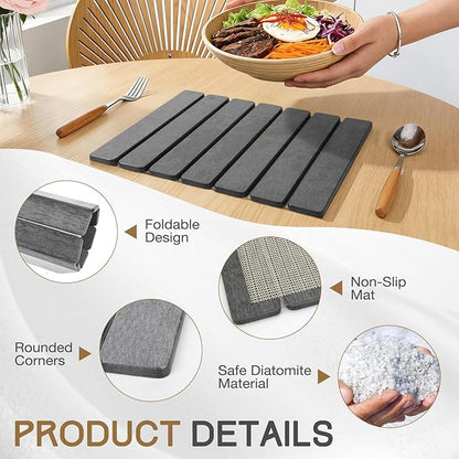 Stone Drying Mat, HQAUT Quick Dry Dish Drying Mat