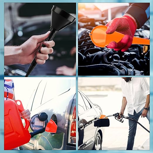 30 Pcs Automotive Funnel Set Wide Mouth Fuel Oil Funnel Plastic Long Neck