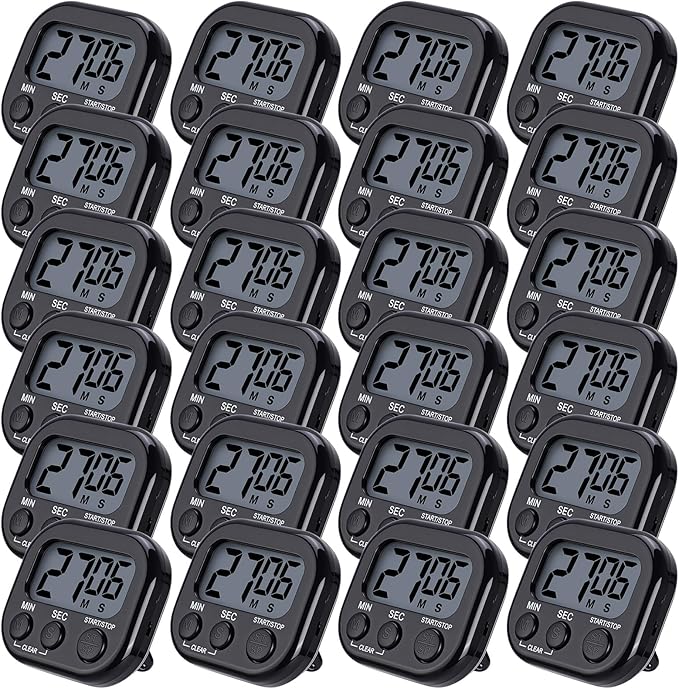 Leumoi 24 Pcs Digital Kitchen Timers Magnetic Back Timers Bulk Large Screen