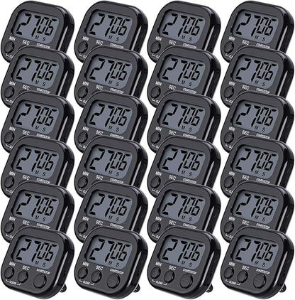 Leumoi 24 Pcs Digital Kitchen Timers Magnetic Back Timers Bulk Large Screen