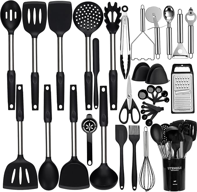 Silicone Cooking Utensils Set, NCUE 35 Pcs Kitchen Utensils Set