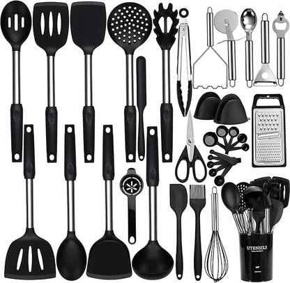 Silicone Cooking Utensils Set, NCUE 35 Pcs Kitchen Utensils Set
