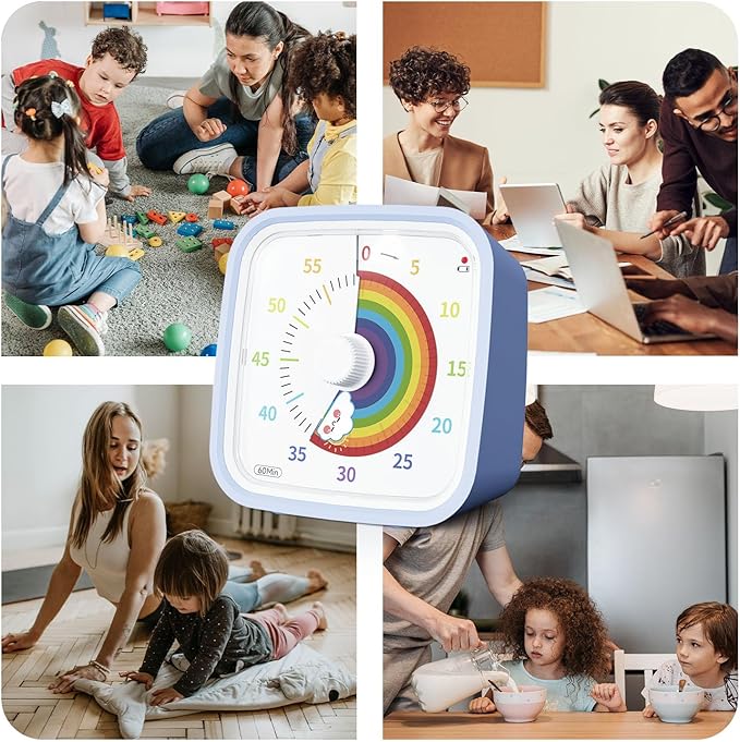 Yunbaoit Visual Timer with Protective Case, Rainbow Disk 60 Minute Countdown