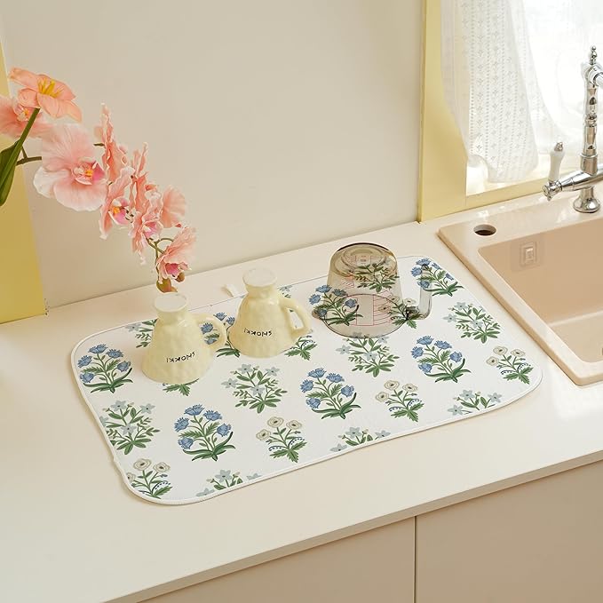 Spring Dish Drying Mat 18x24 Inches