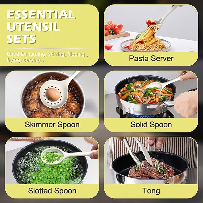 Homikit Kitchen Utensils Set, Useful Kitchen Gadgets & Pots and Pans Accessories