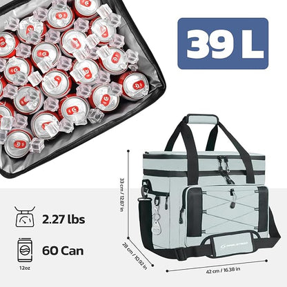 Maelstrom Collapsible Soft Cooler Bag, 24/30/60/75 Cans Beach Cooler, Ice Chest, Leakproof & Portable for Beach, Camping, Road Trips & Grocery Shopping