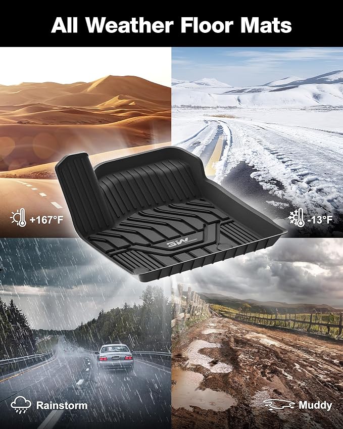 3W 2014-2020 Nissan Rogue Floor Mats Custom Fit for Nissan Rogue Accessories TPE All Weather Floor Liner, 1st and 2nd Row Car Mats (NOT for Rouge Sports and Select Models)