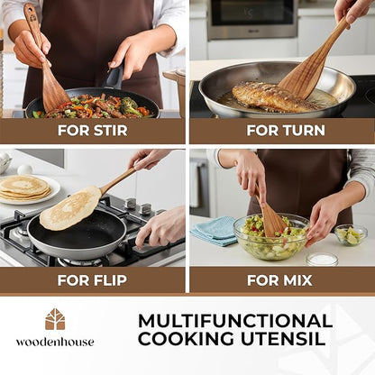 Wooden Spatula for Cooking, 12 Inch