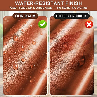 STARTSO WORLD 200Ml Leather Recoloring Balm with 100ML Leather Conditioner, Light Brown Leather Repair Kit for Furniture, Leather Dye, Leather Scratch Repair, Leather Couch Paint