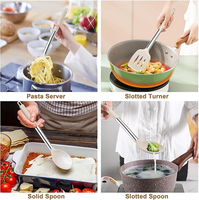TeamFar Cooking Utensils Set, Heatproof & Healthy, Nonstick & Easy Clean