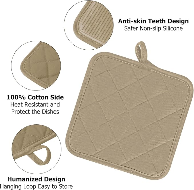 Oven Mitts and Pot Holders Set, Heat Resistant Silicone Kitchen Mini Oven